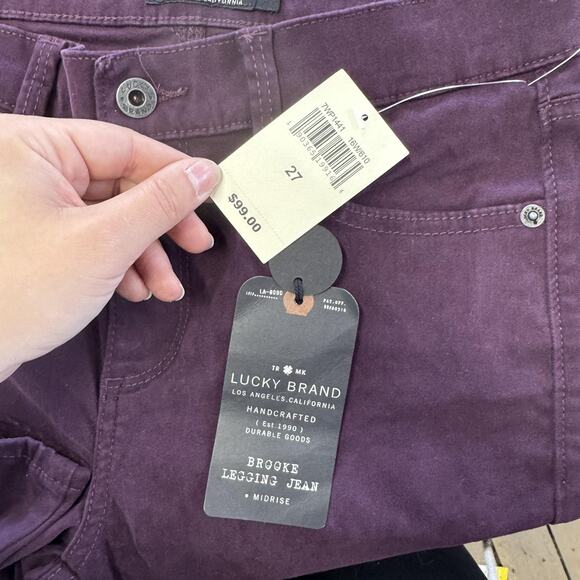 Lucky Brand Jeans Womens 27 Purple Brooke Legging Mid Rise Skinny Stretch Denim - Picture 6 of 11